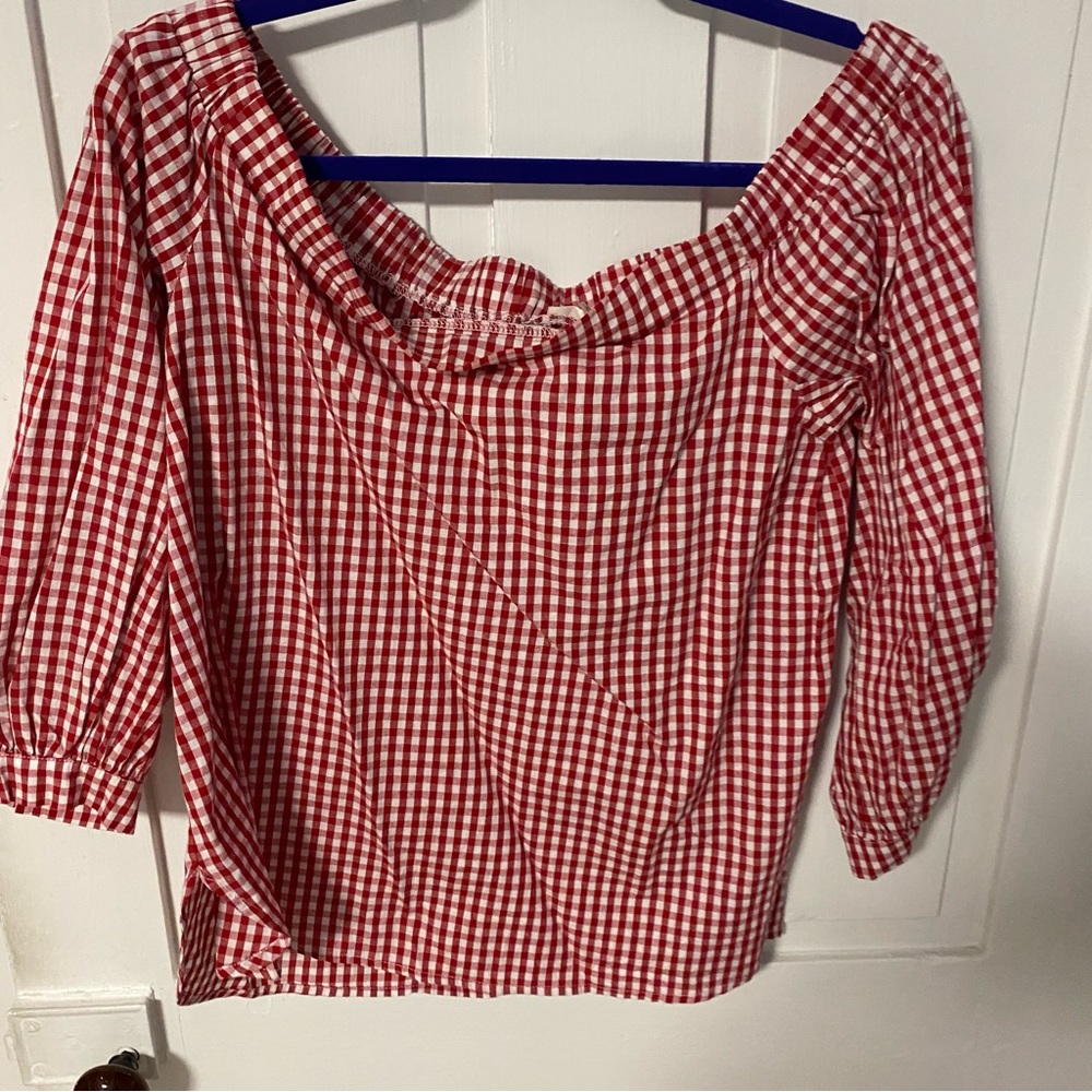Soprano Red Gingham Top